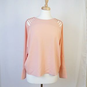 Modcloth Esley high-low blouse baby pink A21